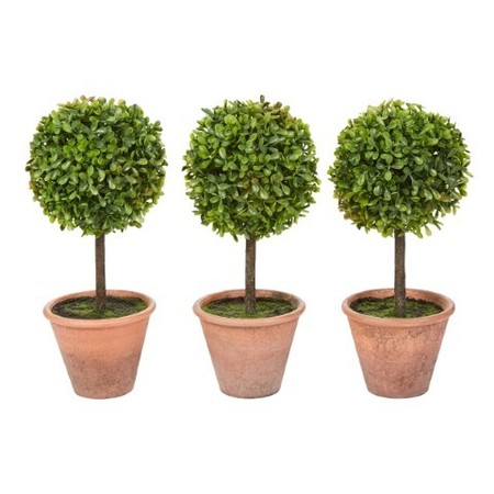 NATURE SPRING Nature Spring Set of 3 Potted Boxwood Topiary Ball 330913RXZ